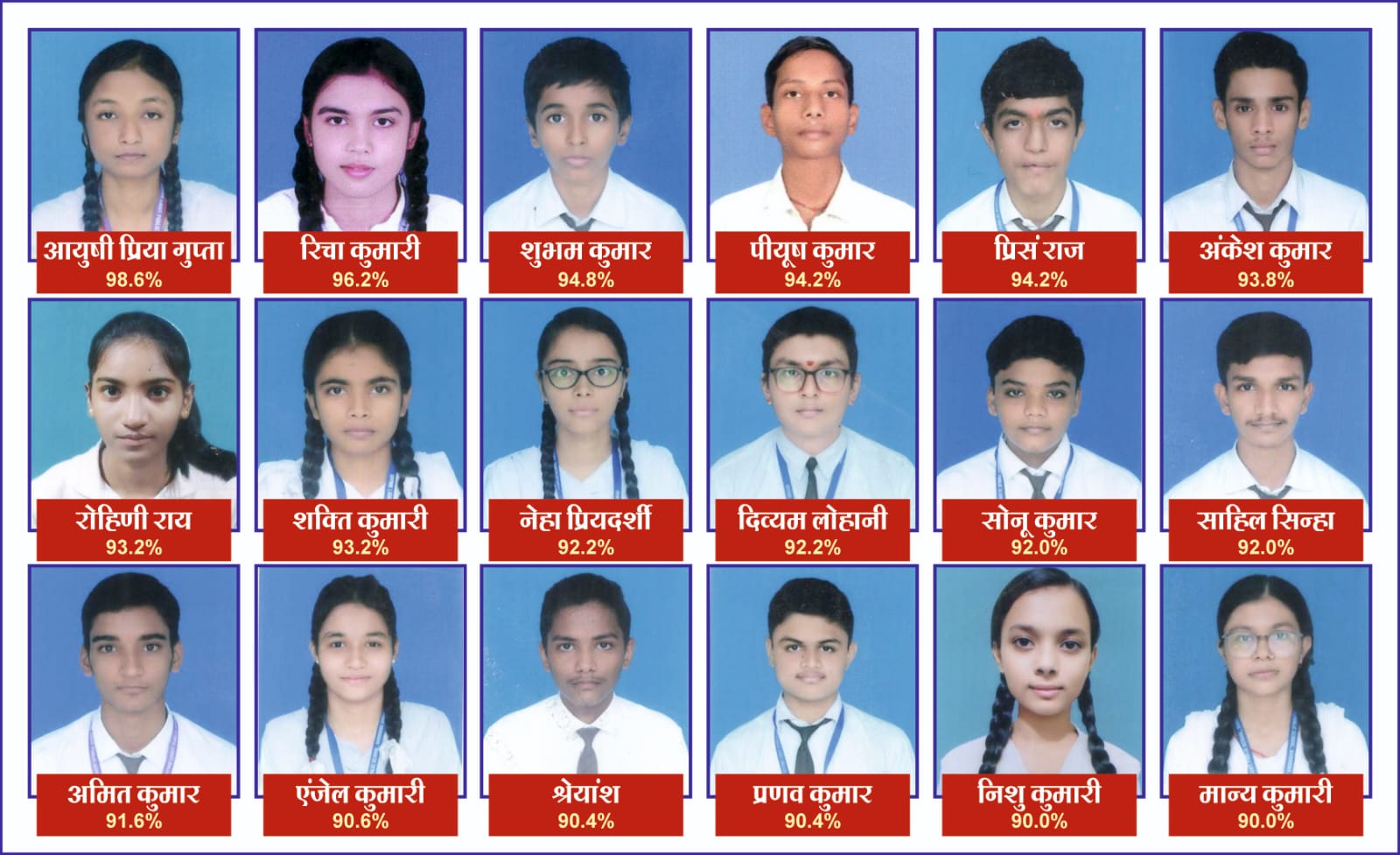डिवाइन लाइट की आयुषी प्रिया 98.6% के साथ बनी डिस्ट्रिक्ट टॉपर